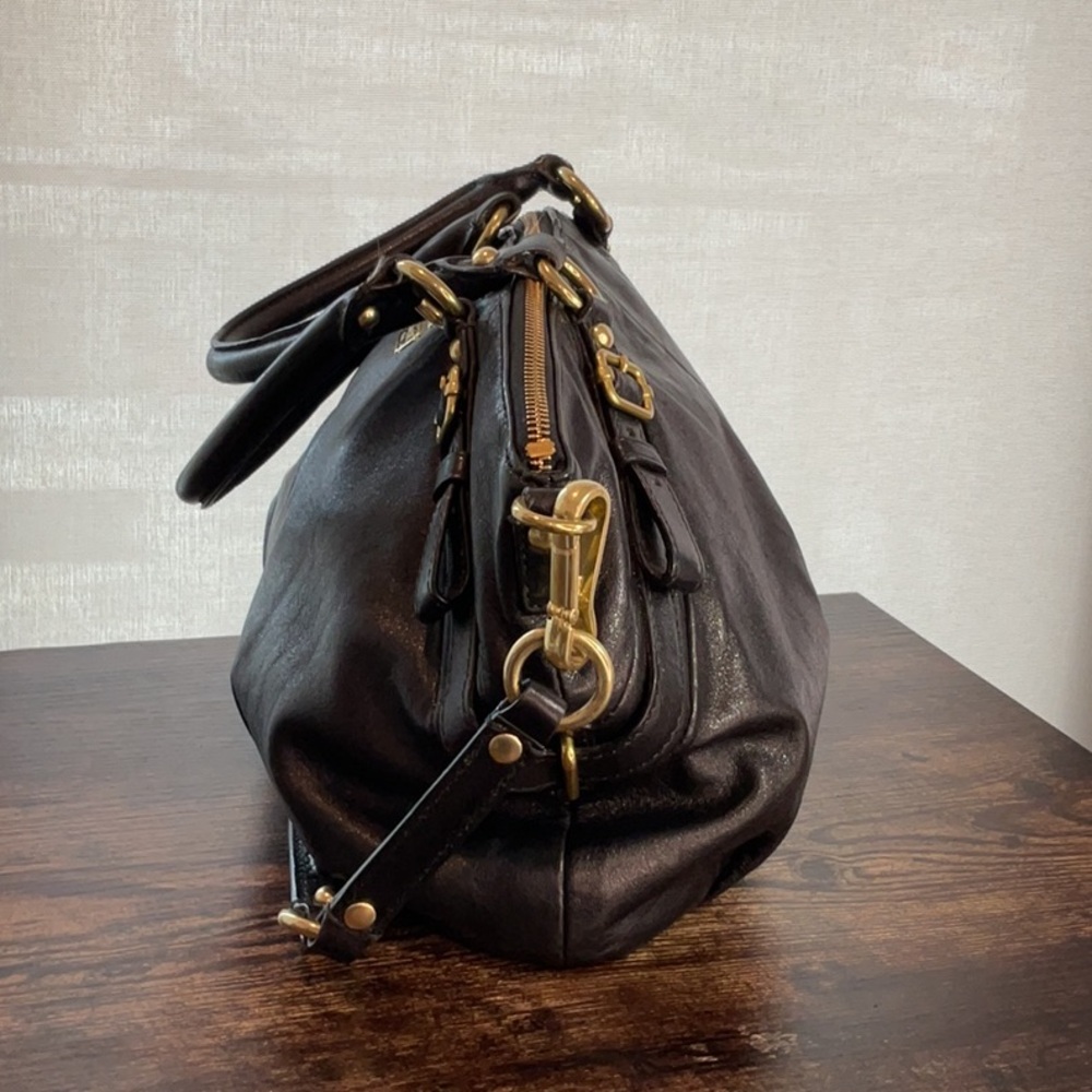 Vintage Black Leather Coach Shoulder Bag - Picture 4 of 6